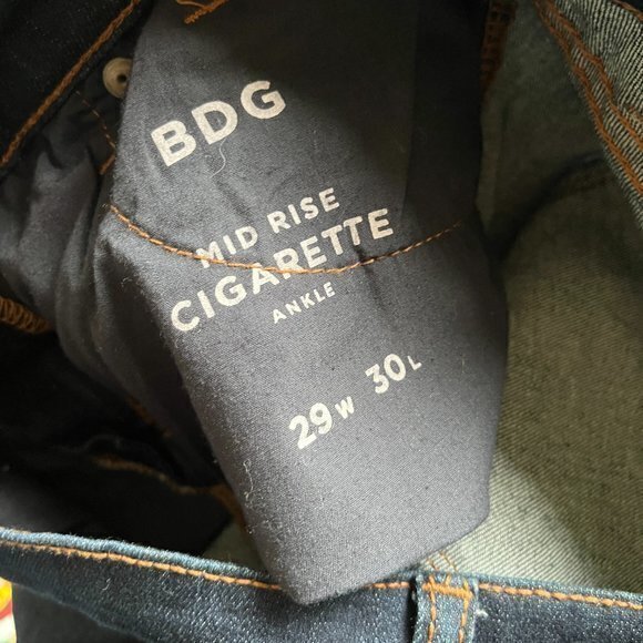 BDG | Urban Outfitters‎ | Cigarette Mid Rise Ankle Jeans Womens Size 29W x 30L - Picture 8 of 8